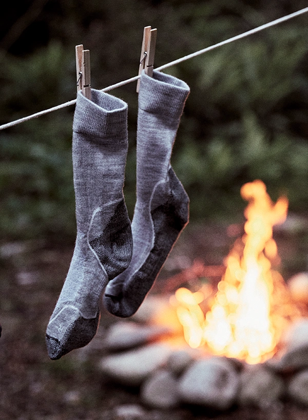 Șosete din lână merino.