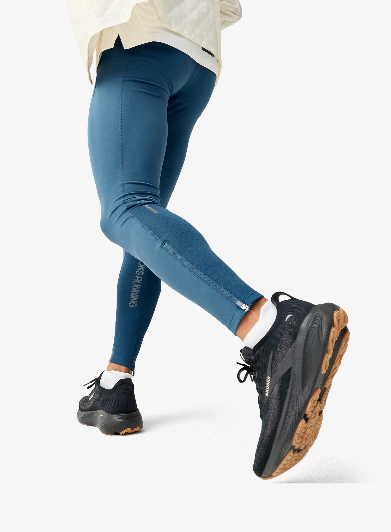 Colanti alergare Brooks Thermal Reflective Tight - indigo/reflective