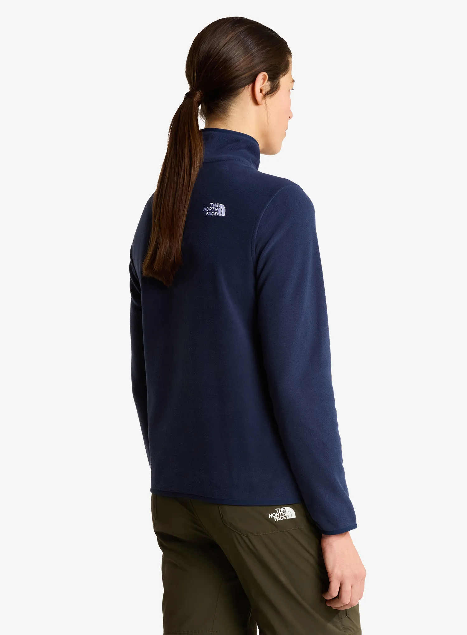 Hanorac fara gluga femei The North Face Glacier Fleece 1/4 Zip Jacket - summit navy