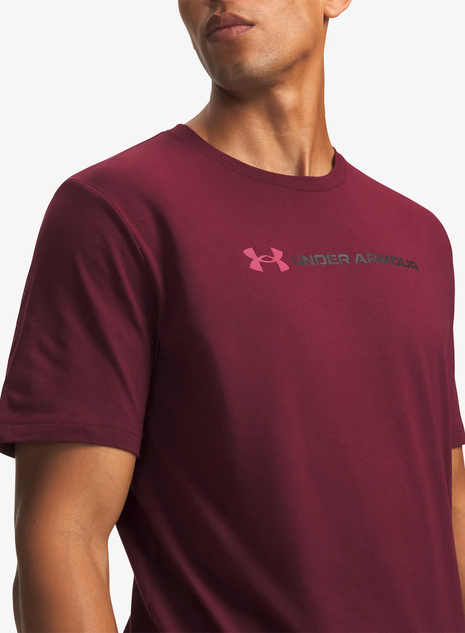 Tricou bumbac Under Armour Logo WM SS - vintage maroon/claret