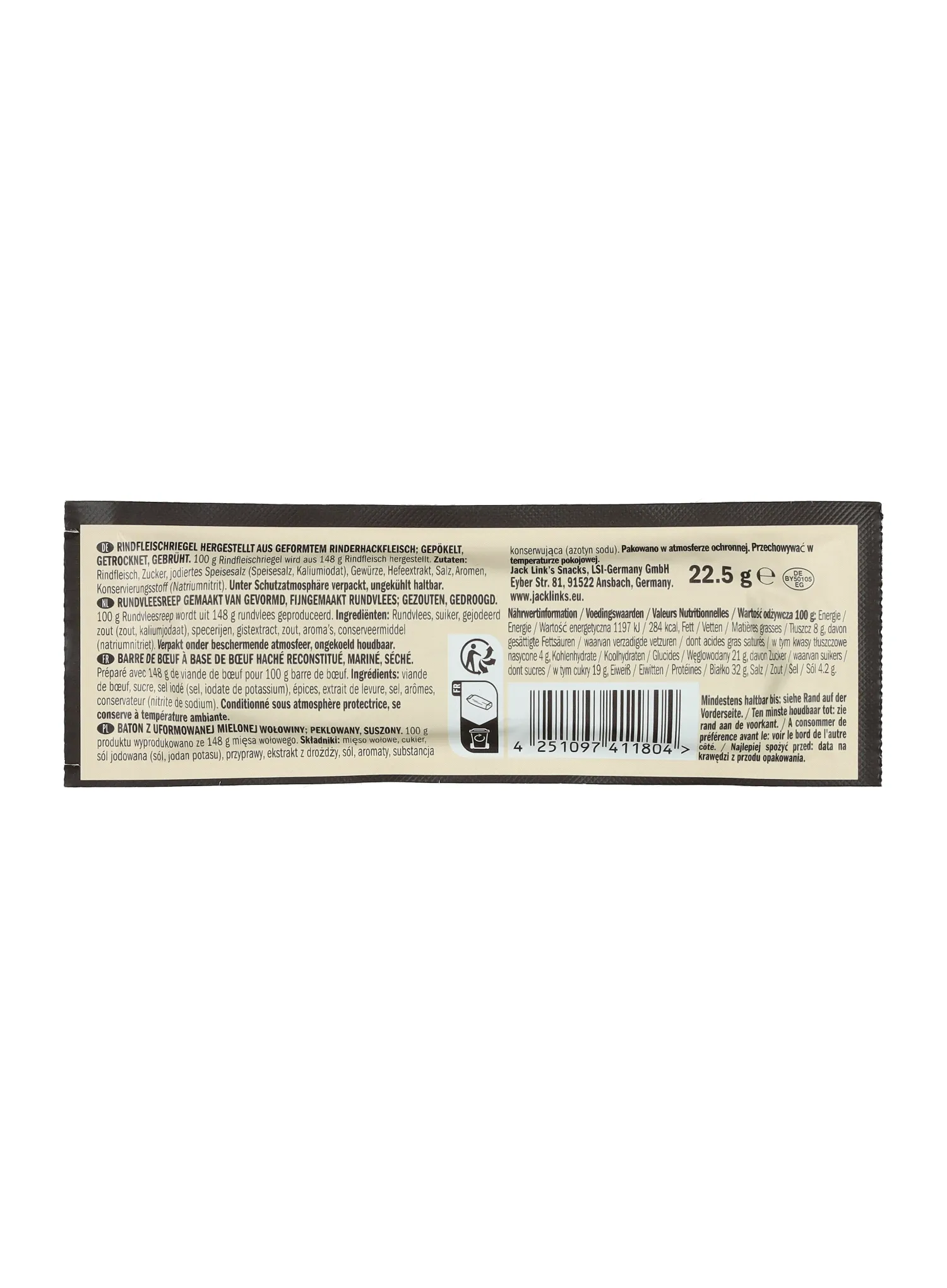 Carne uscata de vita Jack Link's Beef Protein Bar Original 22,5 g