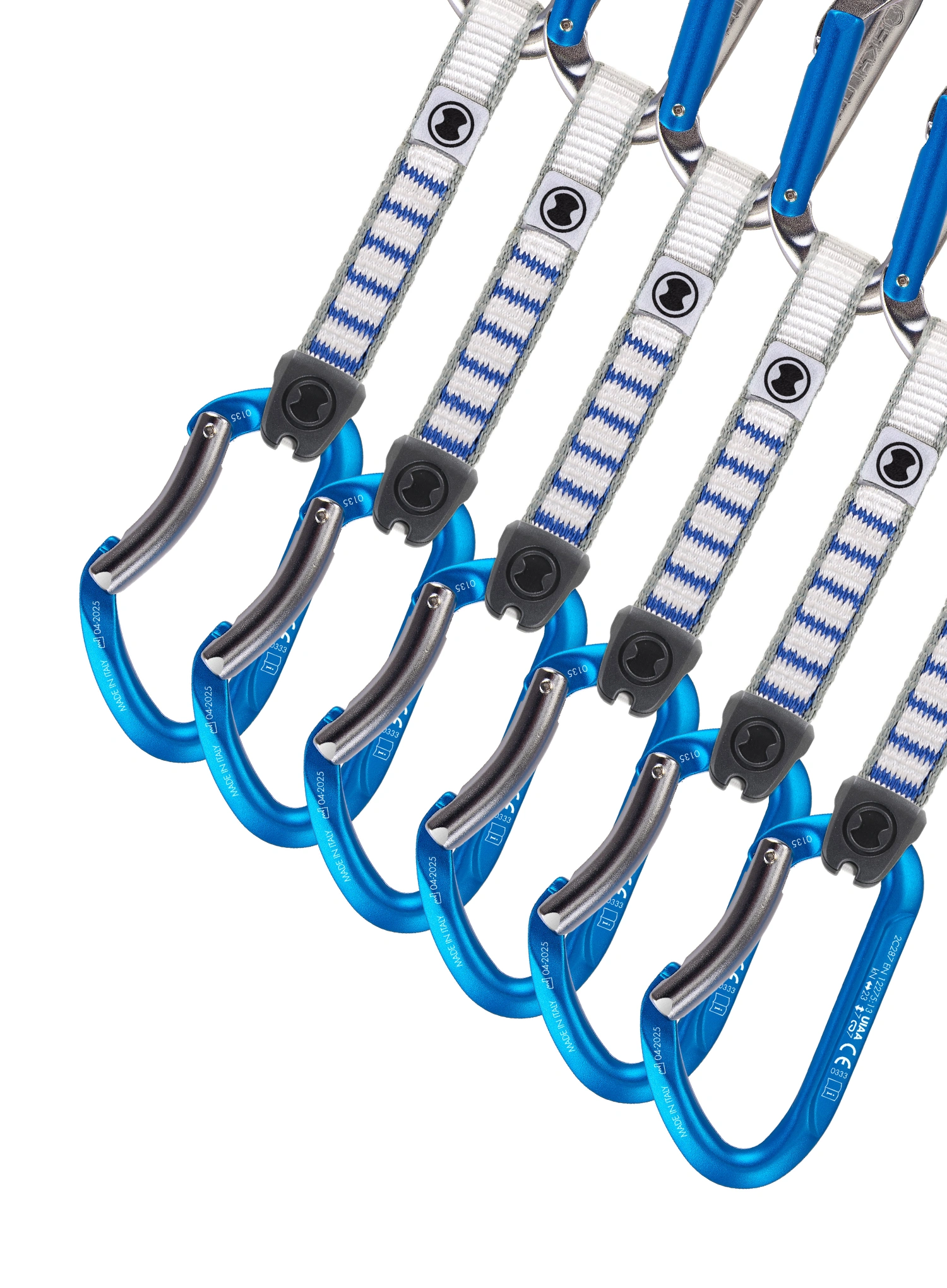 Bucle echipate SKYLOTEC Salto NY - 6 Pack 12 cm - titanium/electricblue