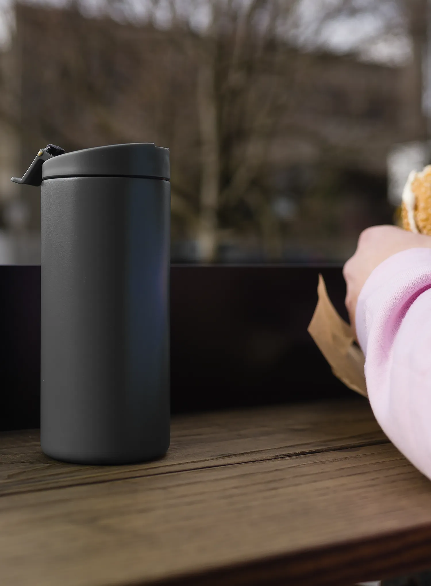 Cana termica MiiR Flip Traveler 12 oz (355 ml) - basal gray