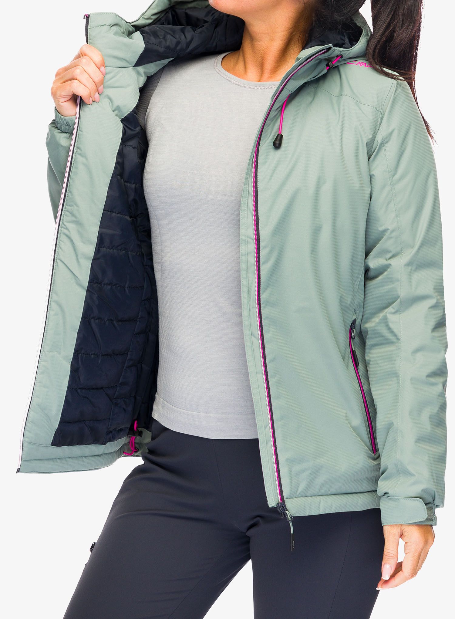 Geaca izolată pentru femei CMP Jacket Fix Hood Teemo - mineral