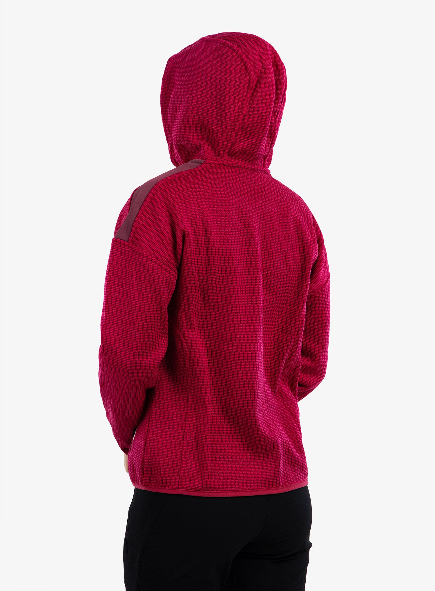 Fleece femei CMP Lucy Jacket Fix Hood - fucsia/amaranto