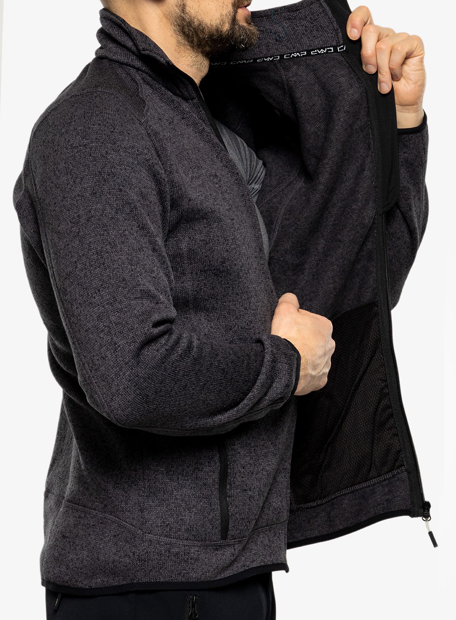 Fleece CMP Perl Jacket Knitted - nero/glacier
