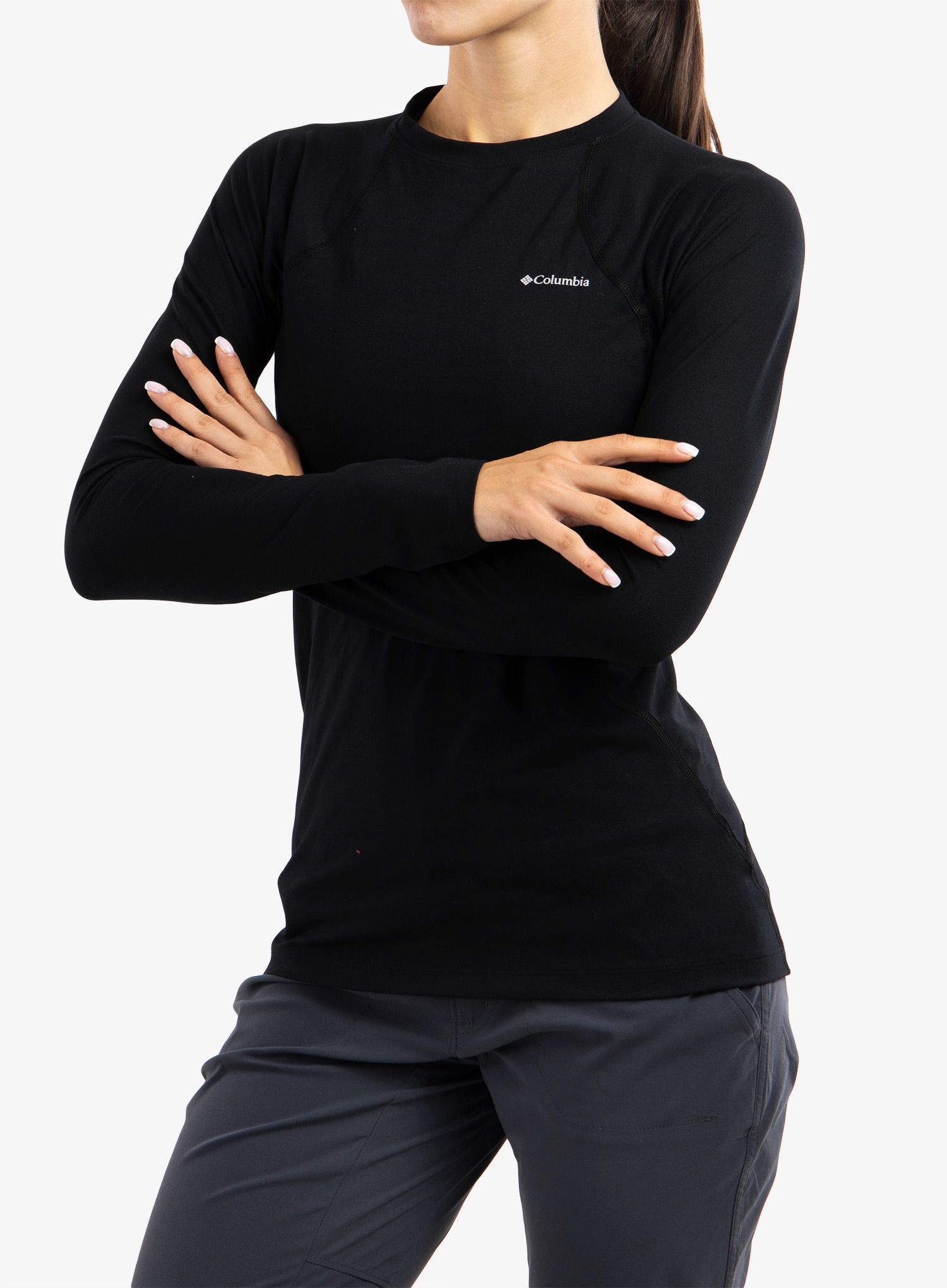 Bluza de corp femei Columbia Midweight Stretch L/S Top - black/black
