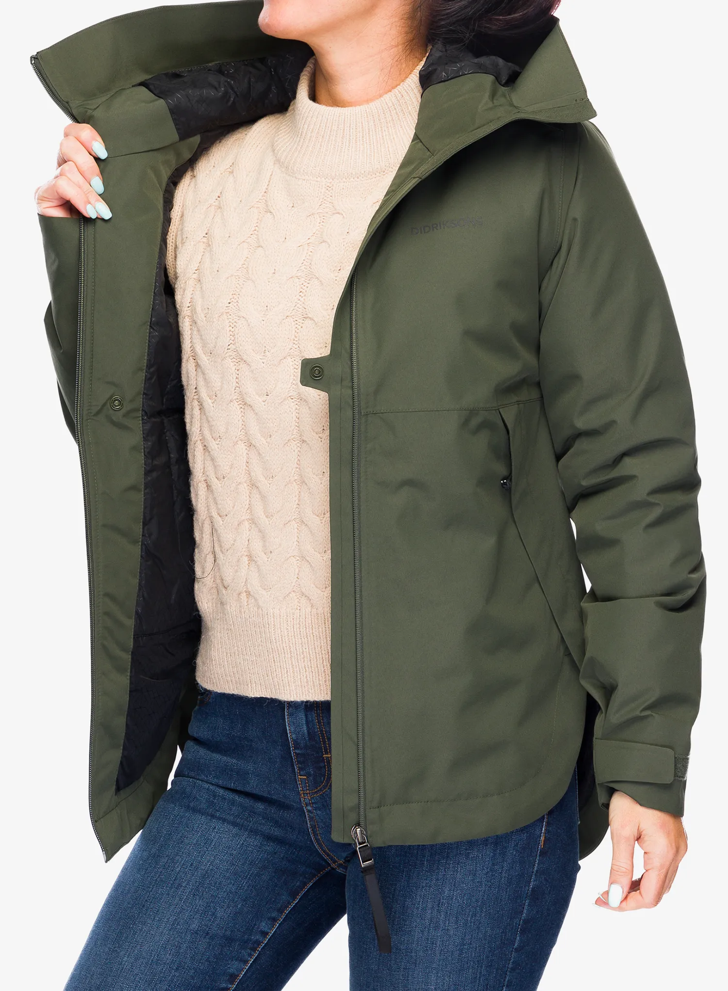Geaca izolată pentru femei Didriksons Jennie Jacket 2 - deep green