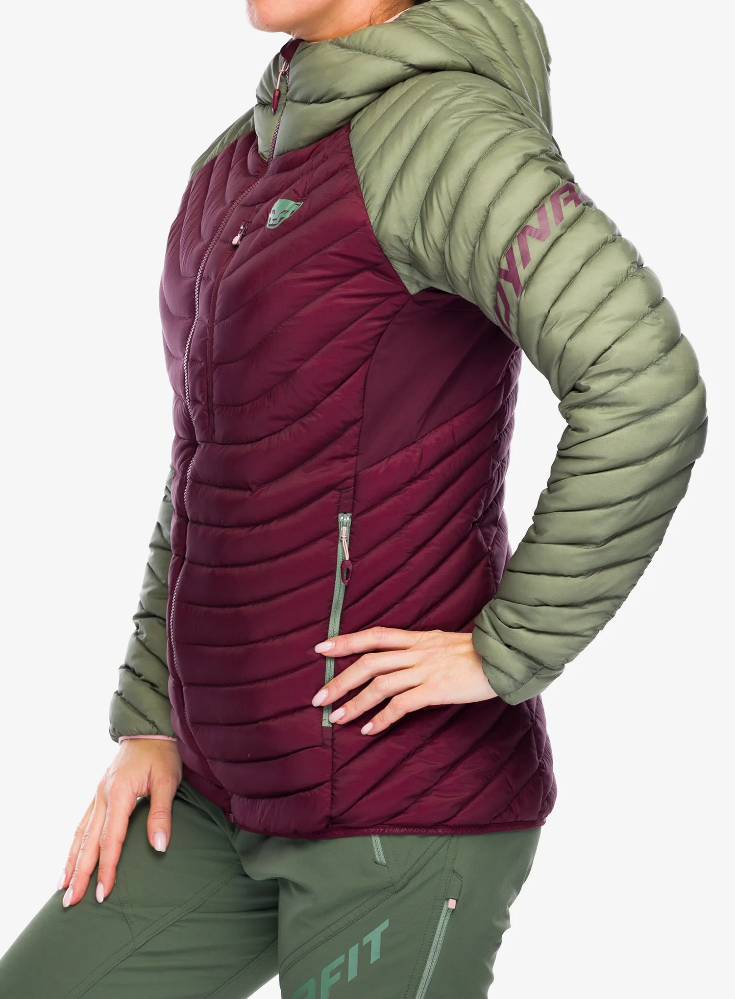 Geaca matlasata femei Dynafit Radical Down Hooded Jacket - sage