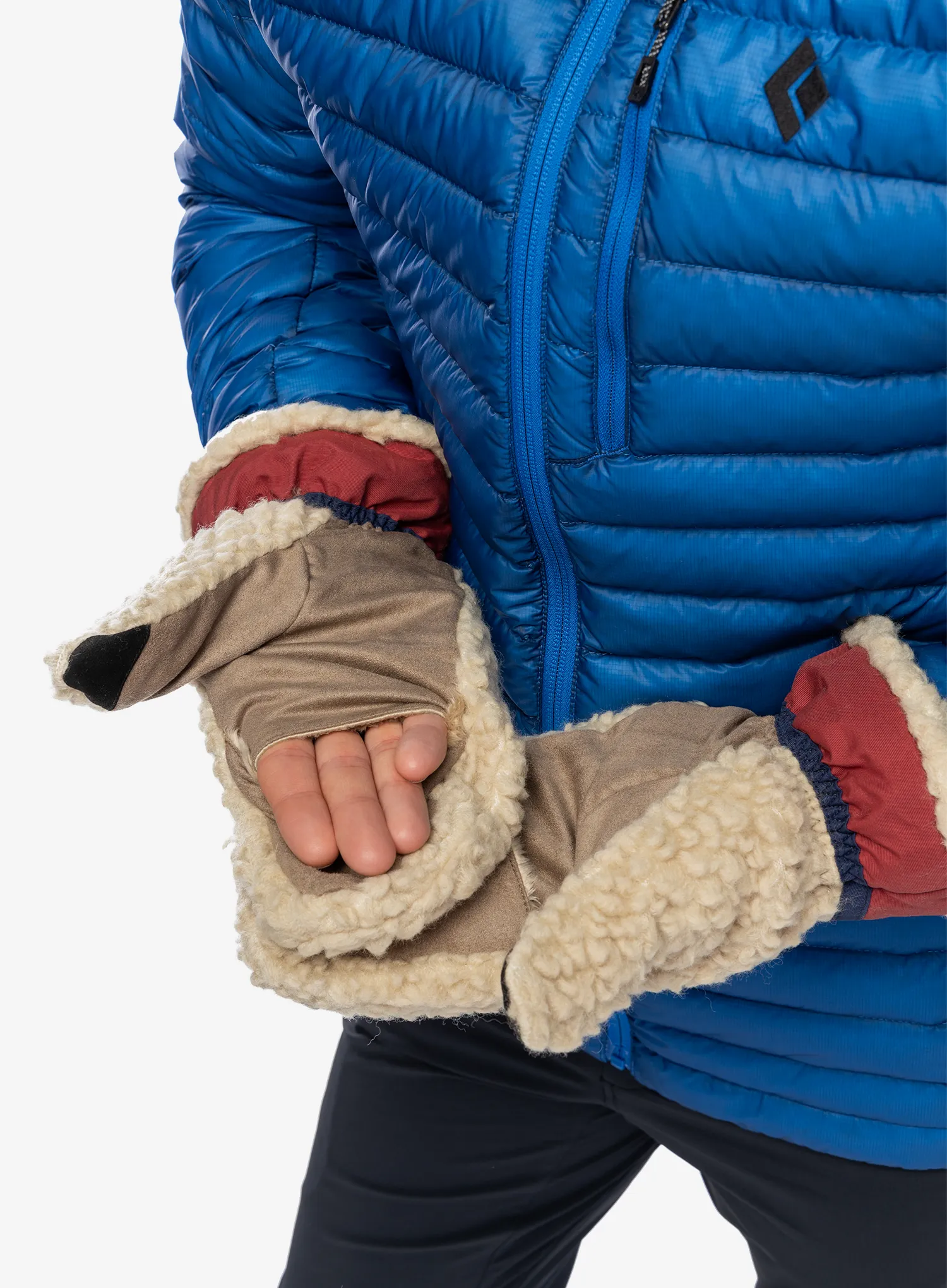 Mănuși lână Elmer EM354 Teddy Mitten - beige/wine