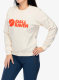 Hanorac femei Fjallraven Logo Sweater - chalk white/flame orange