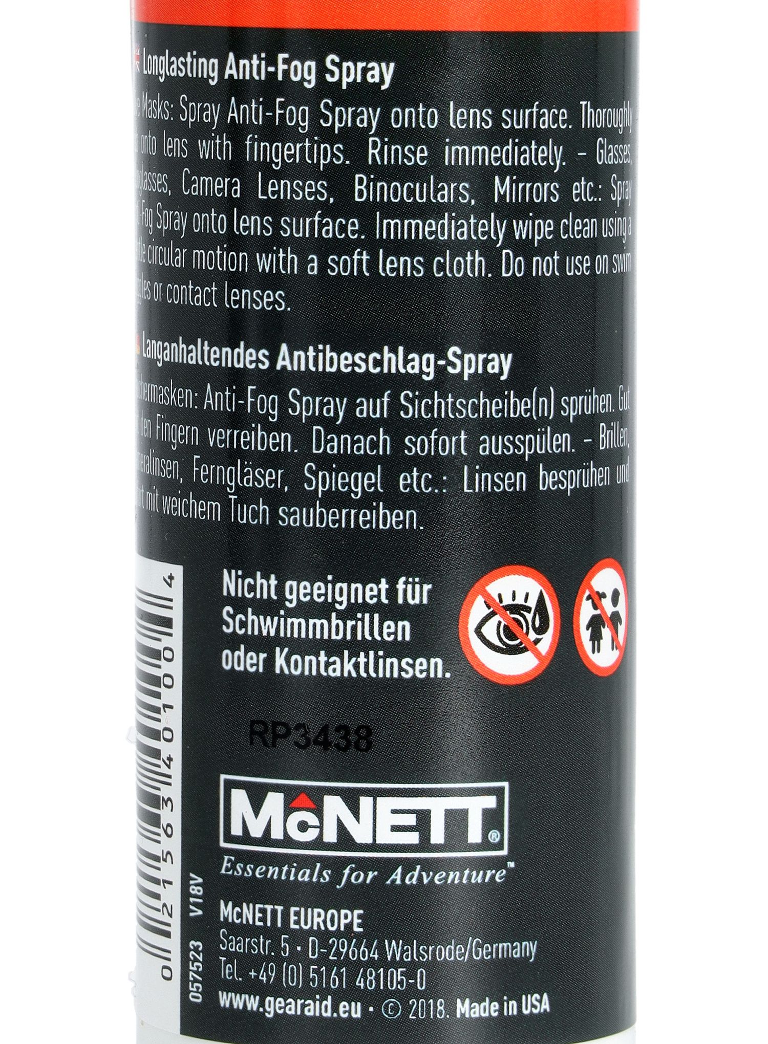 Spray Gear Aid Anti-Fog Sprey