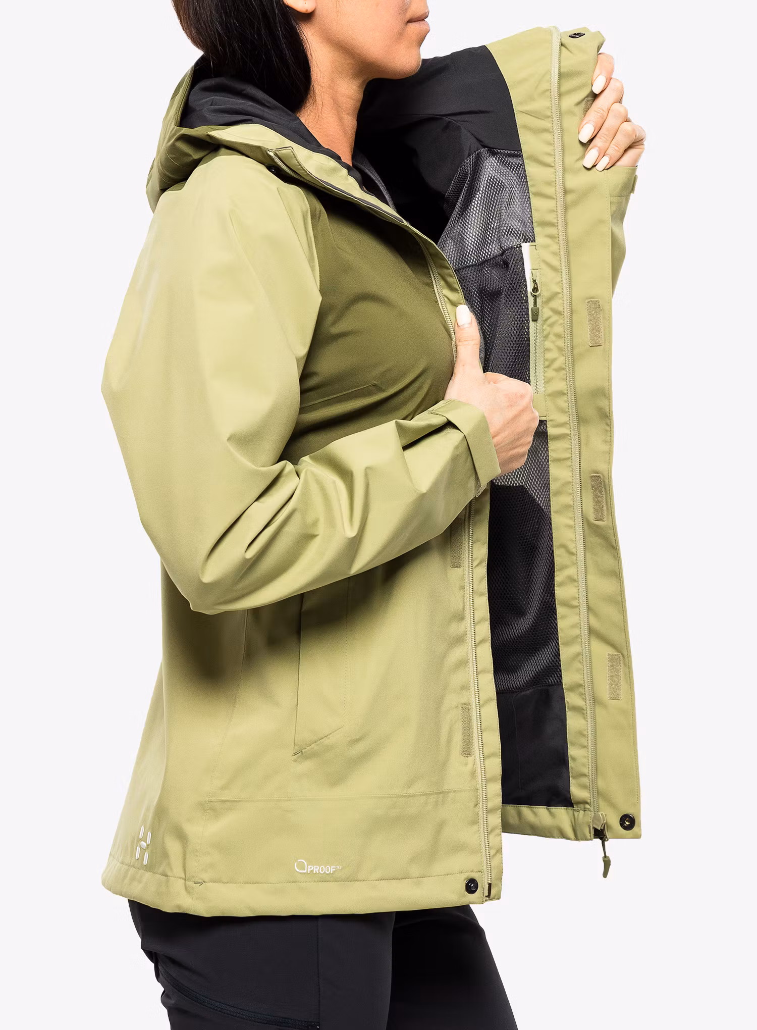 Geaca de ploaie femei Haglofs Koyal Proof Jacket - thyme green/olive green