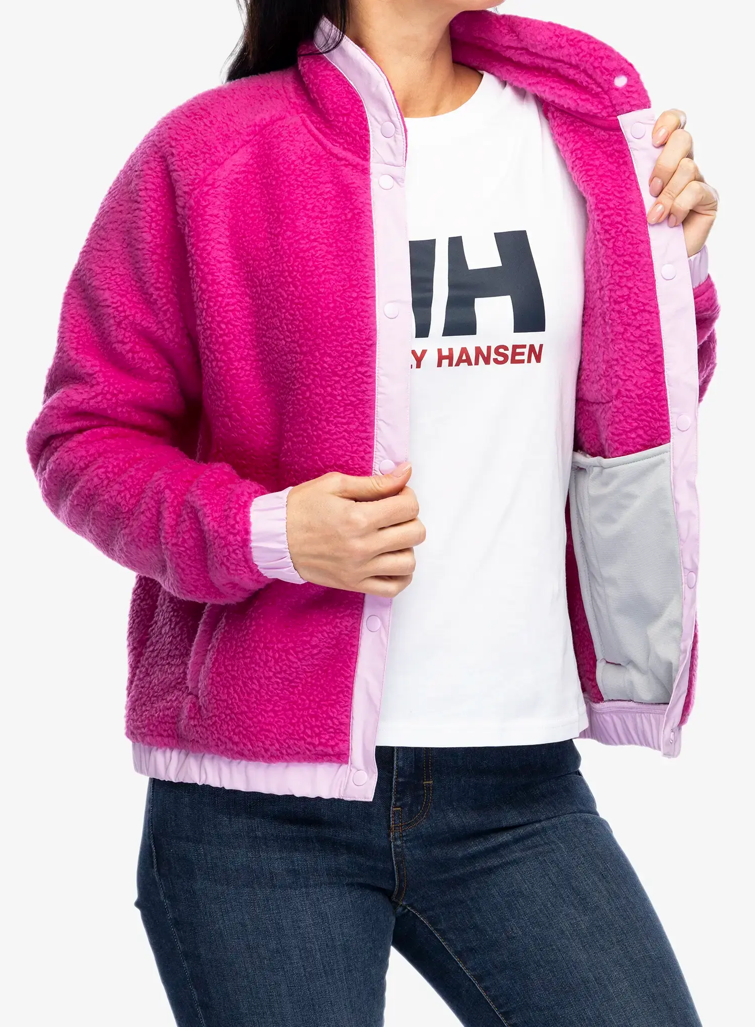 Fleece femei Helly Hansen Imperial Pile Snap - magenta 2.0