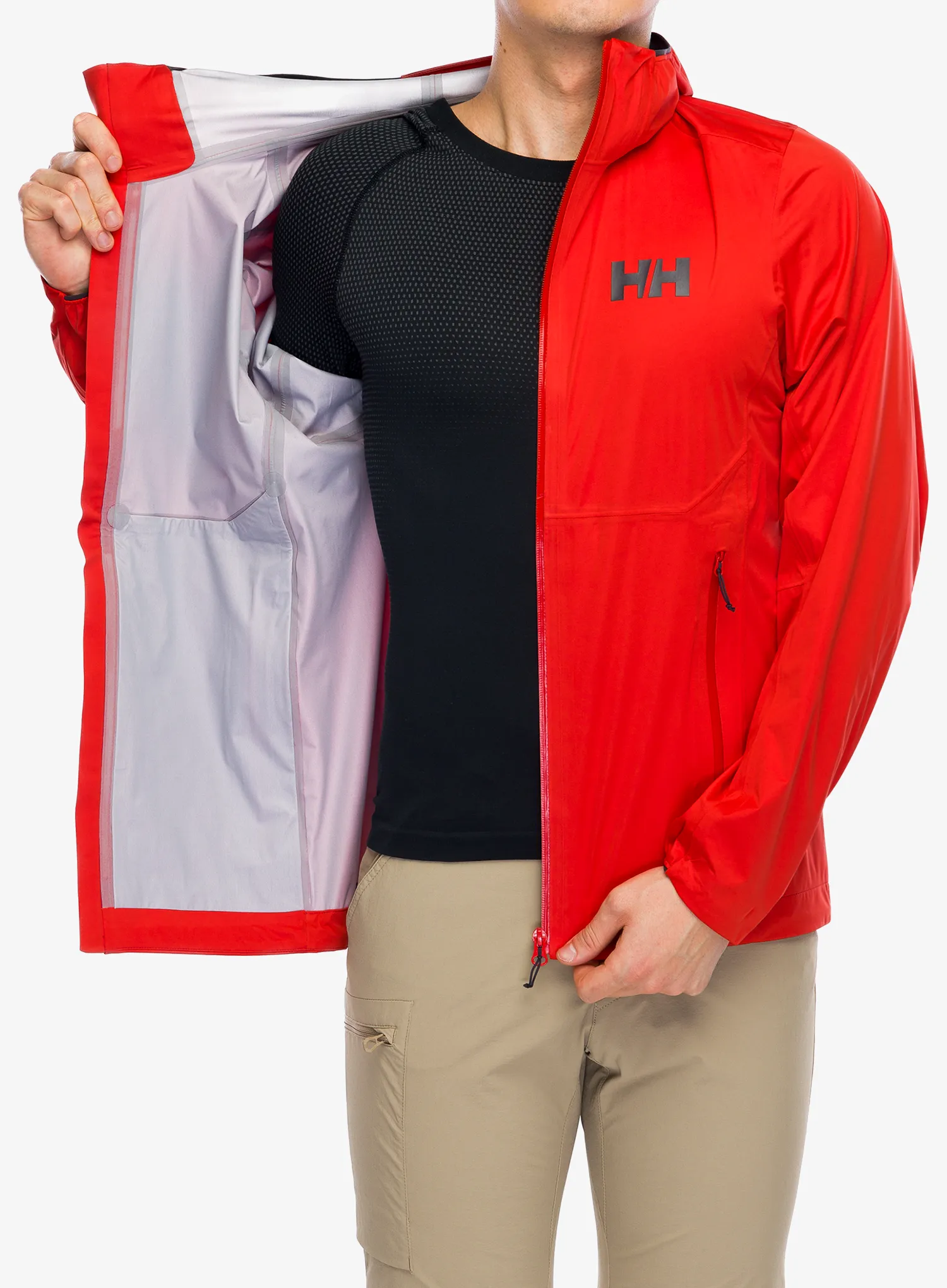 Scurta de ploaie Helly Hansen Momentum 3L Stretch Jacket - alert red