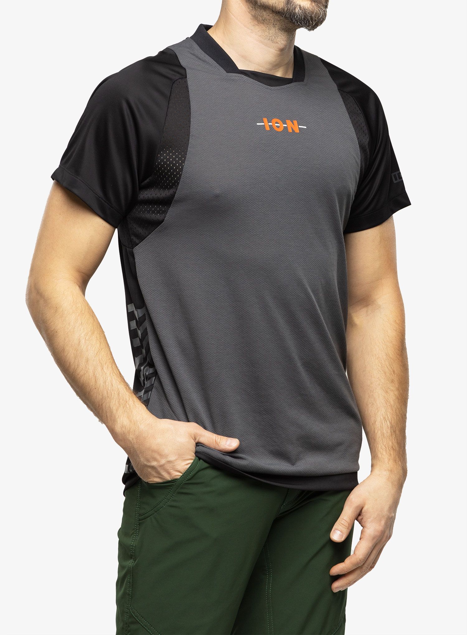 Tricou ciclism barbati ION SS Scrub AMP - black