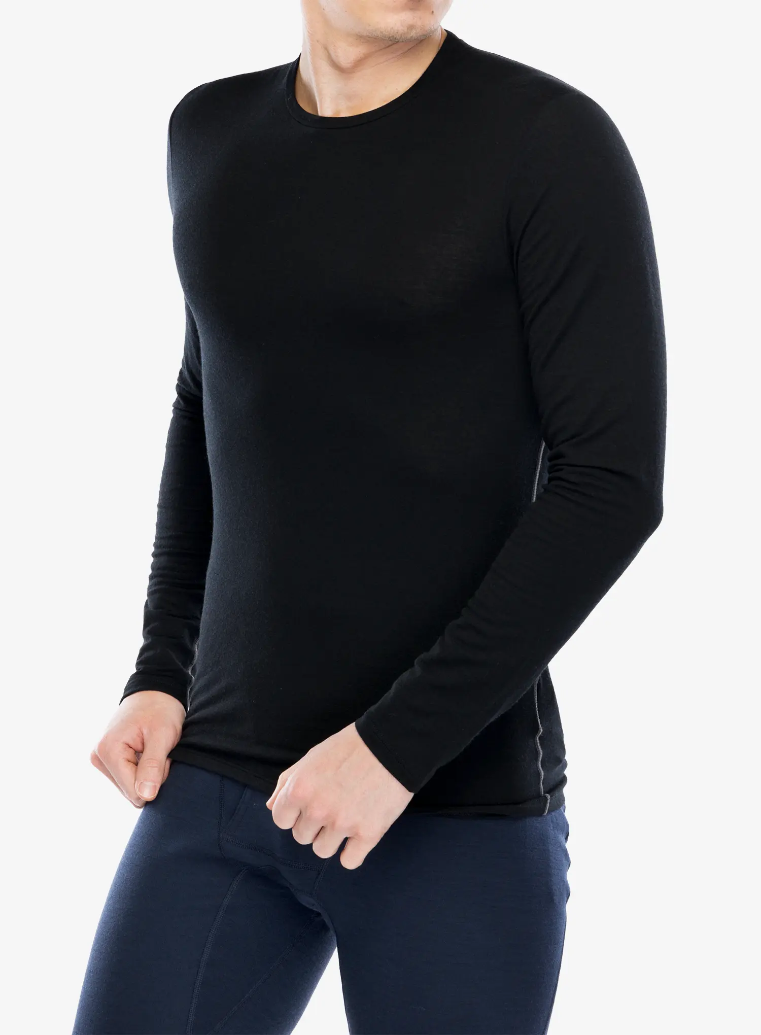 Hanorac termic Icebreaker Anatomica LS Crewe - black