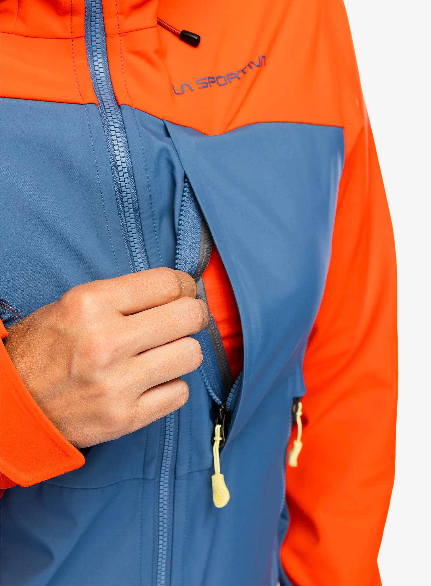 Geaca softshell femei La Sportiva Alpine Guide Windstopper Jacket - moonlight/cherry tomato