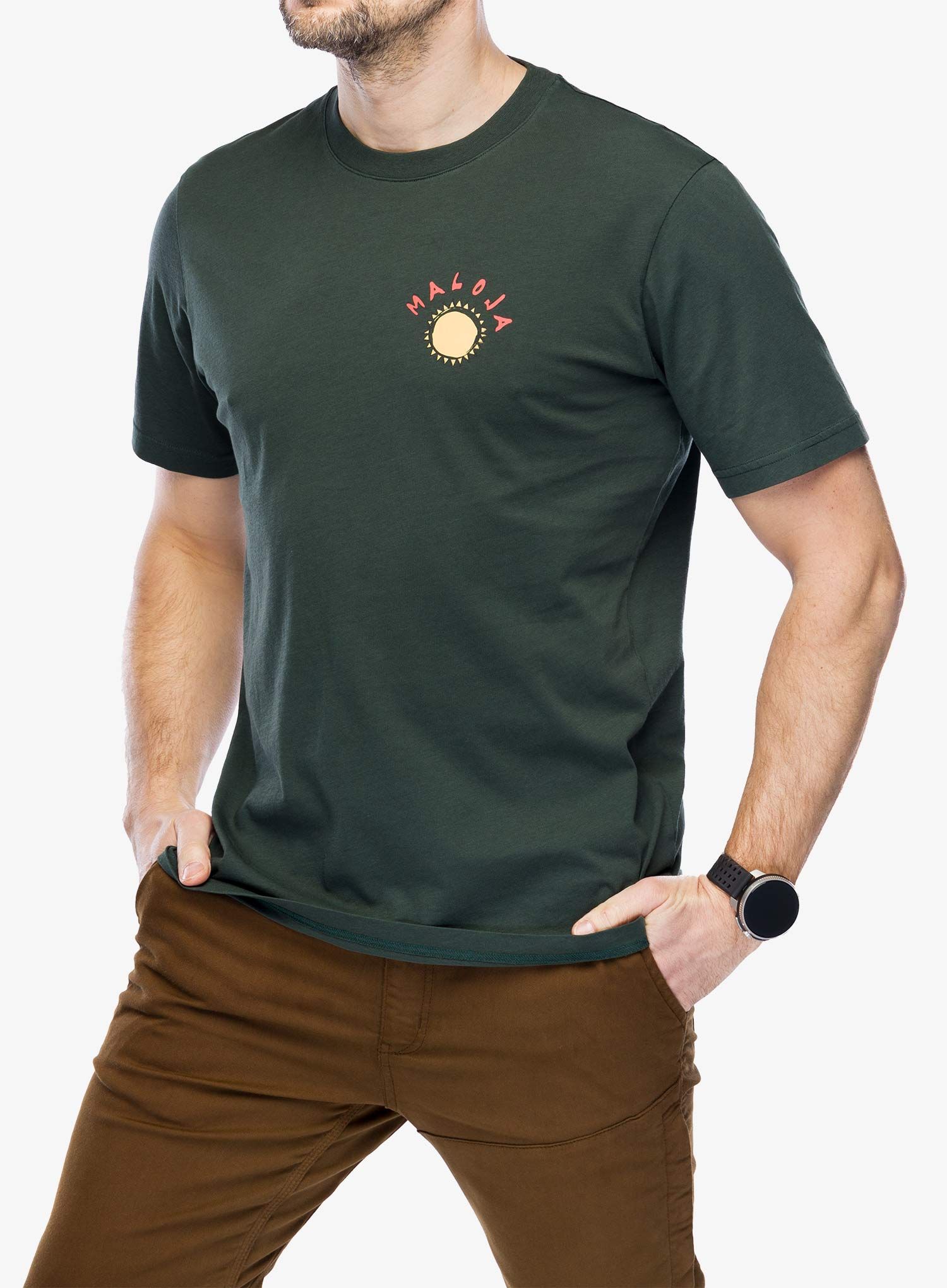 Tricou cu imprimeu Maloja Rappei - deep forest