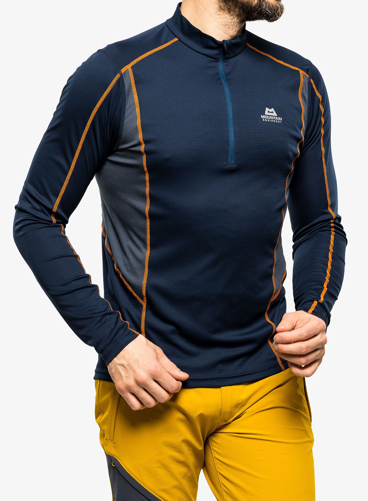 Tricou maneca lunga Mountain Equipment Ignis LS Zip Tee - cosmos/ombre blue