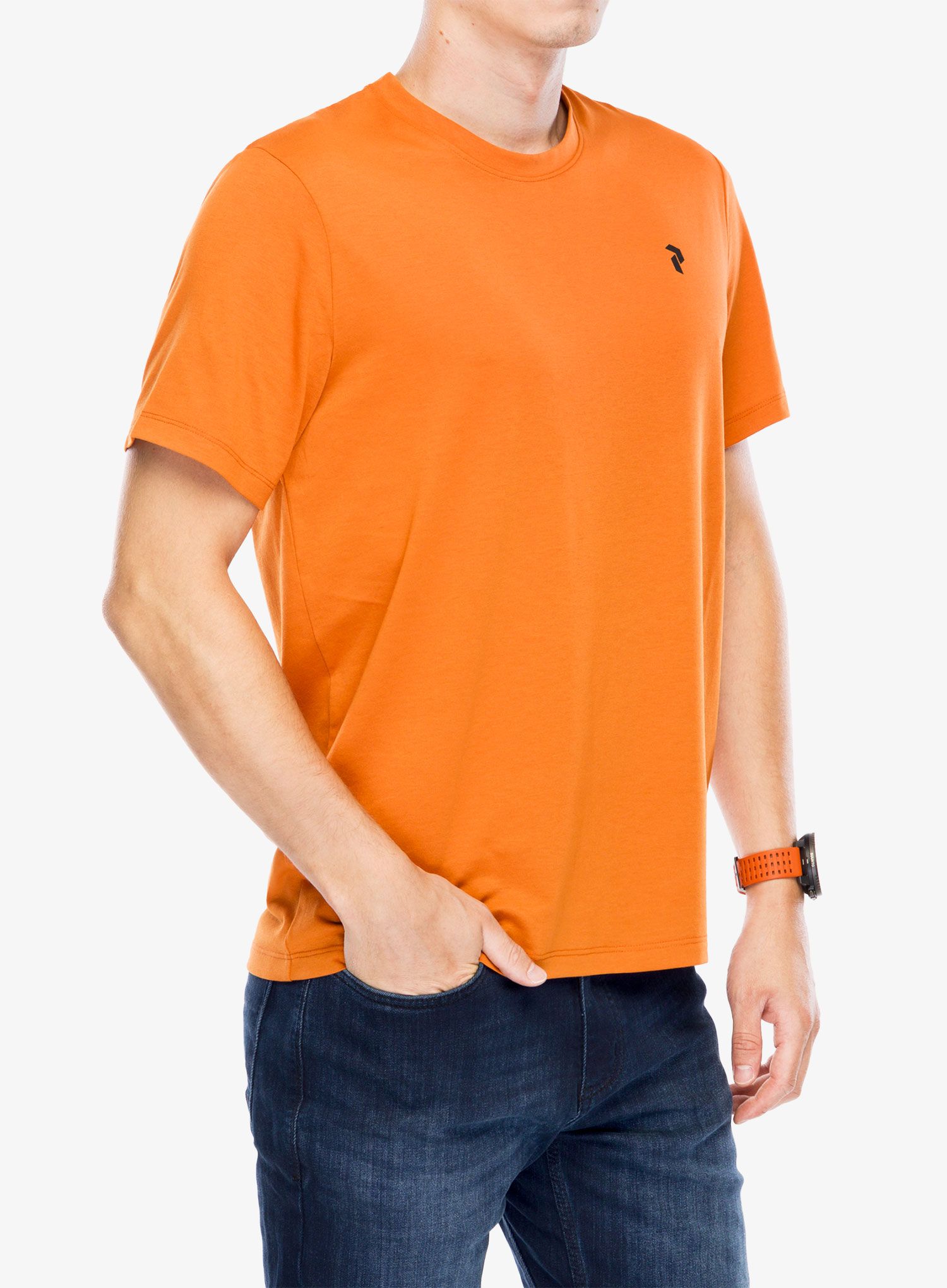 Tricou uscare rapida Peak Performance Explore Graphic Tee - gold flame