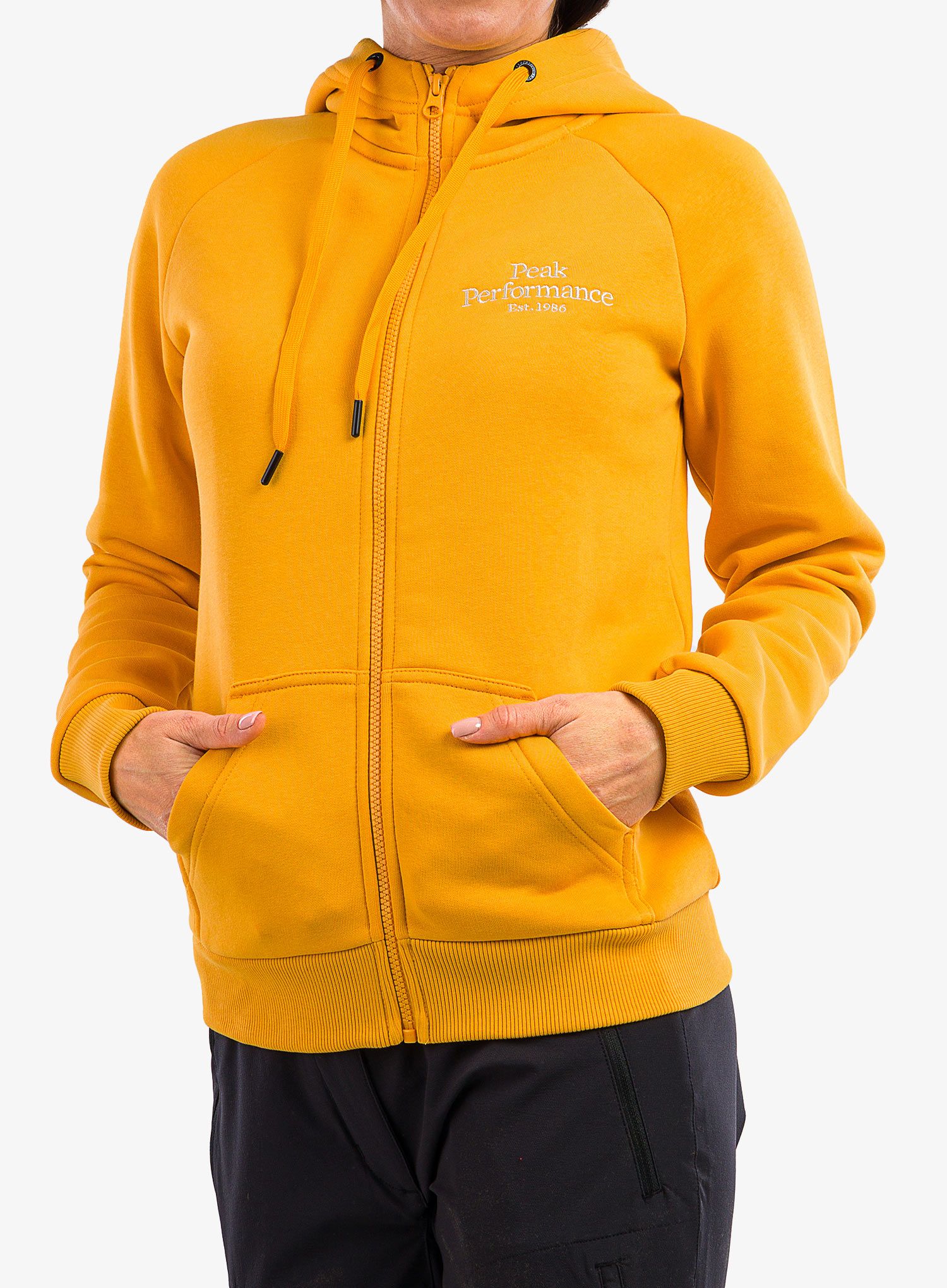 Hanorac cu gluga femei Peak Performance Original Zip Hood - blaze tundra