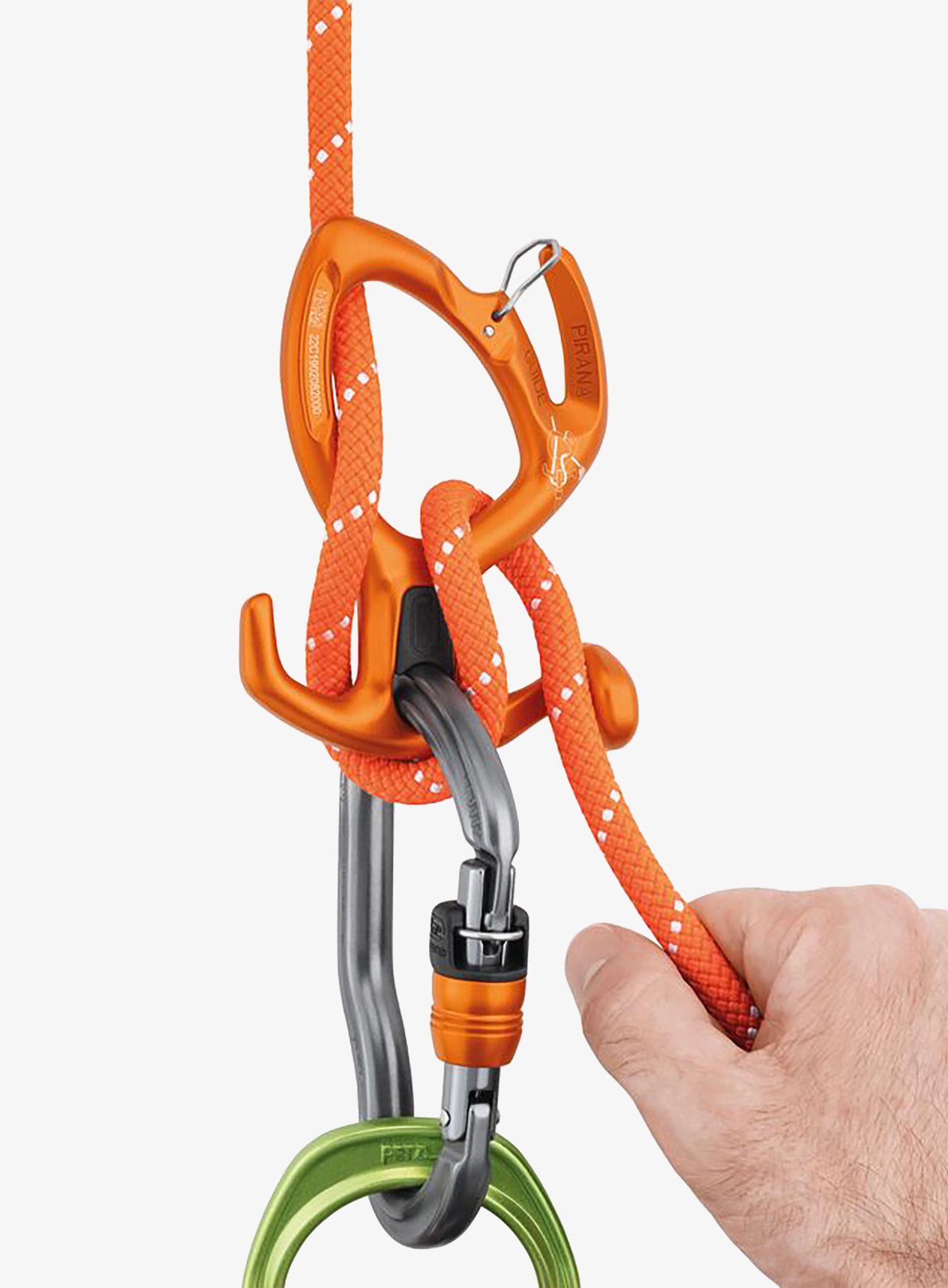 Dispozitiv coborare Petzl Pirana Guide - orange