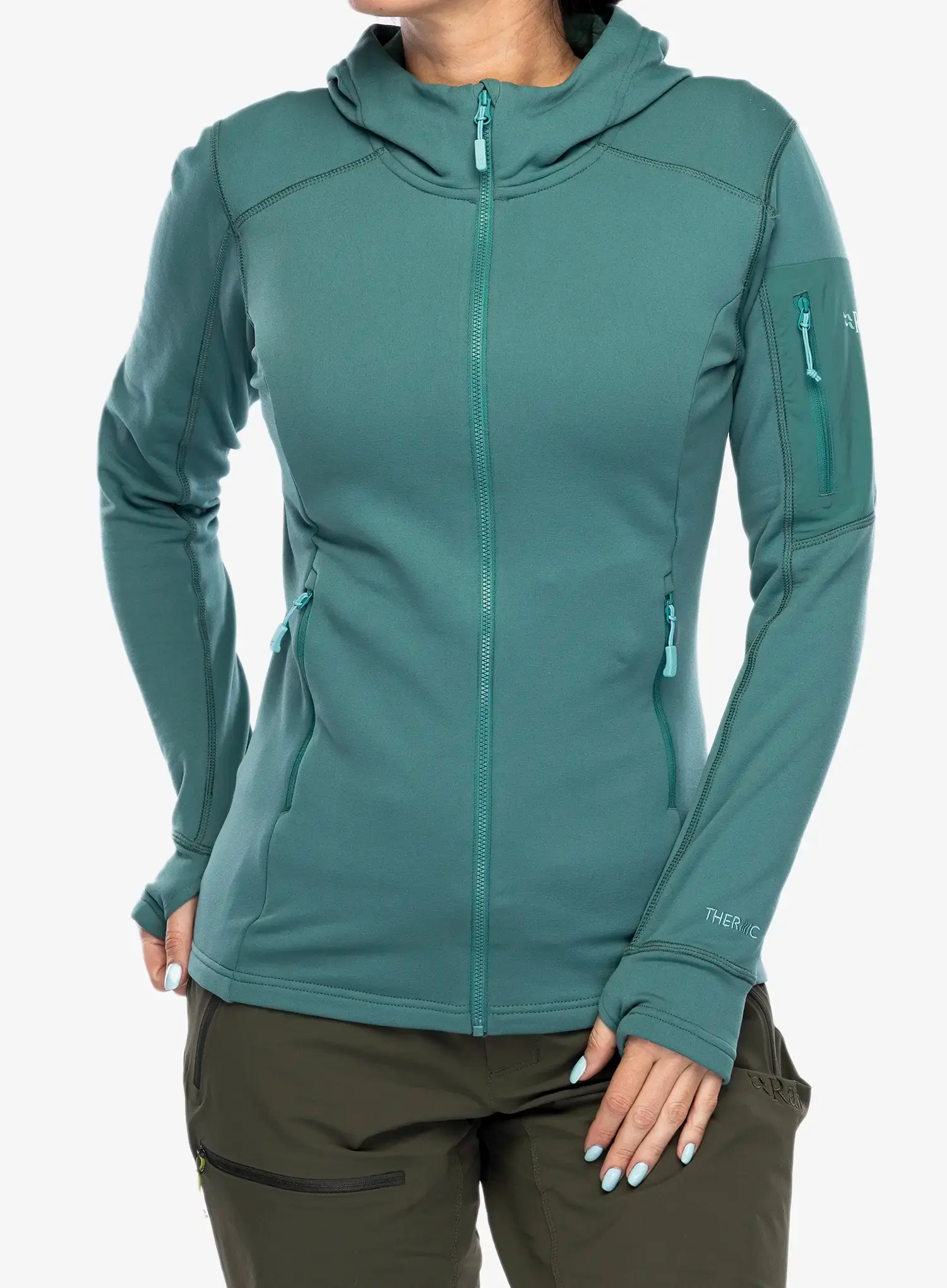 Hanorac fleece femei Rab Modulus Hoody - eucalyptus