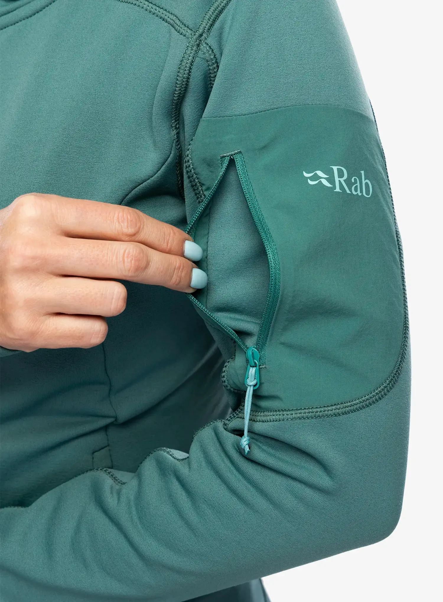 Hanorac fleece femei Rab Modulus Hoody - eucalyptus