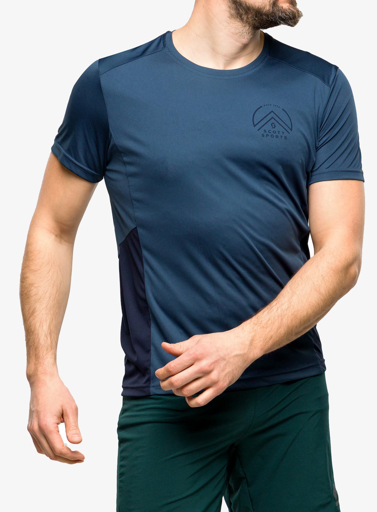 Tricou uscare rapida SCOTT Endurance Tech S/S - metal blue/dark blue