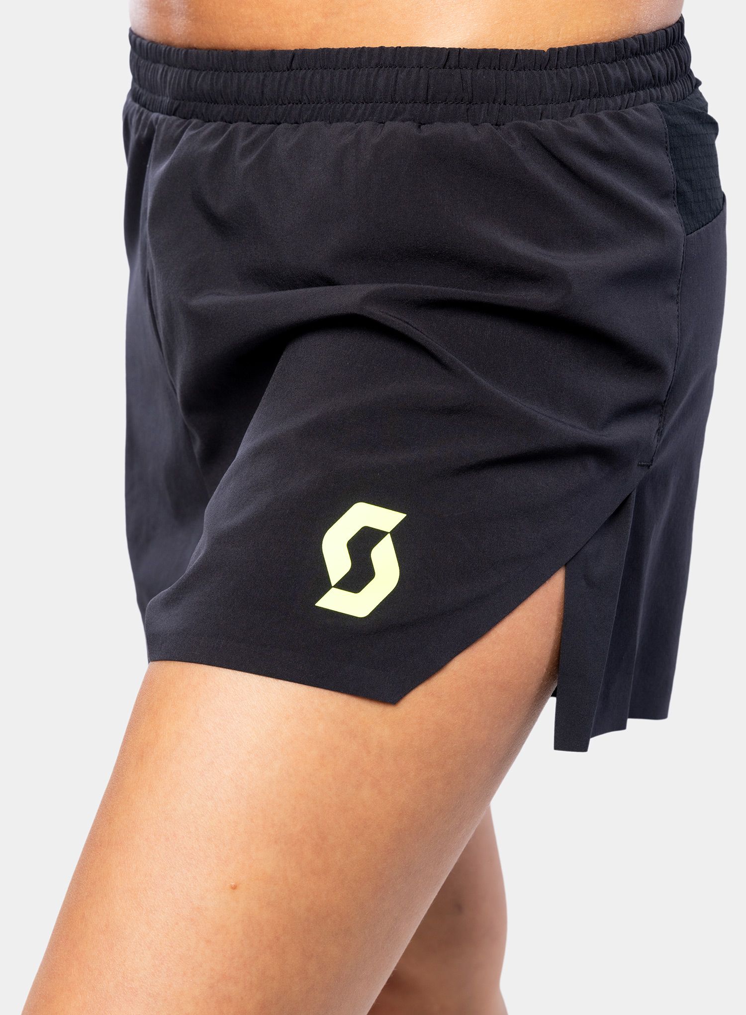 Pantaloni scurti alergare SCOTT Split Shorts RC Run - black/yellow