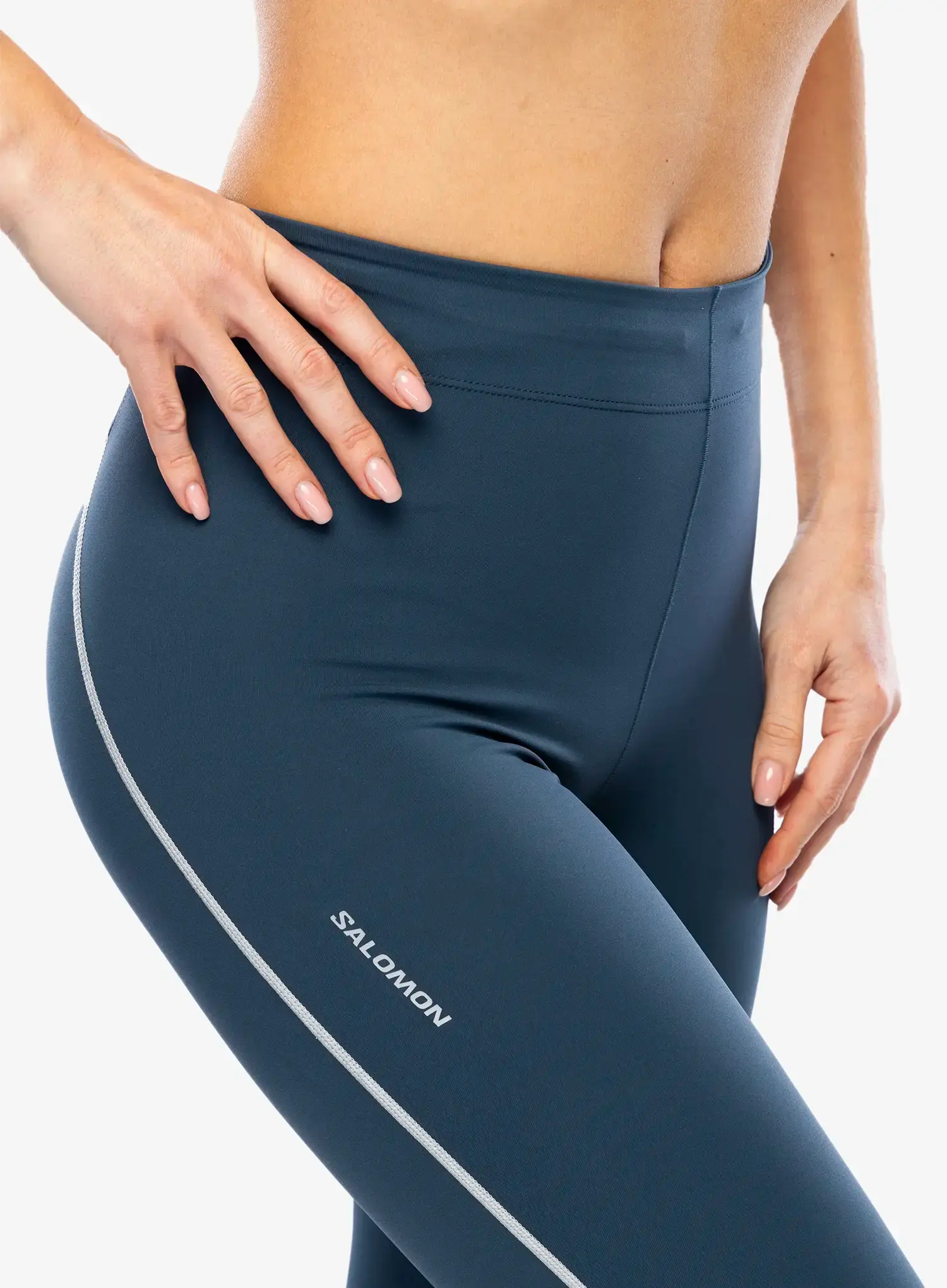 Pantaloni strâmți de damă Salomon Sense Stow Tight - midnight navy
