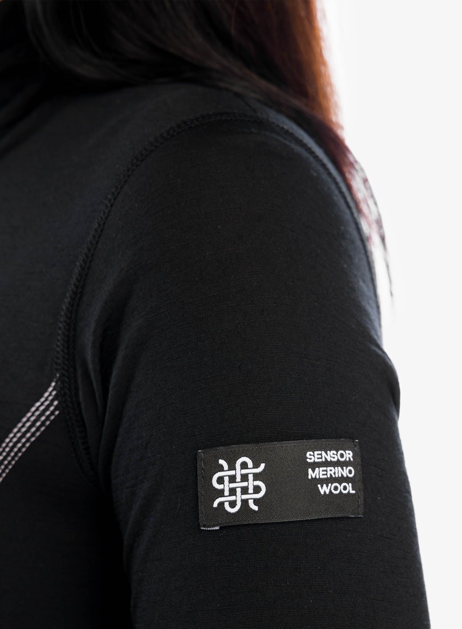 Bluza de corp femei Sensor Merino Active Tee L/S Zip - black