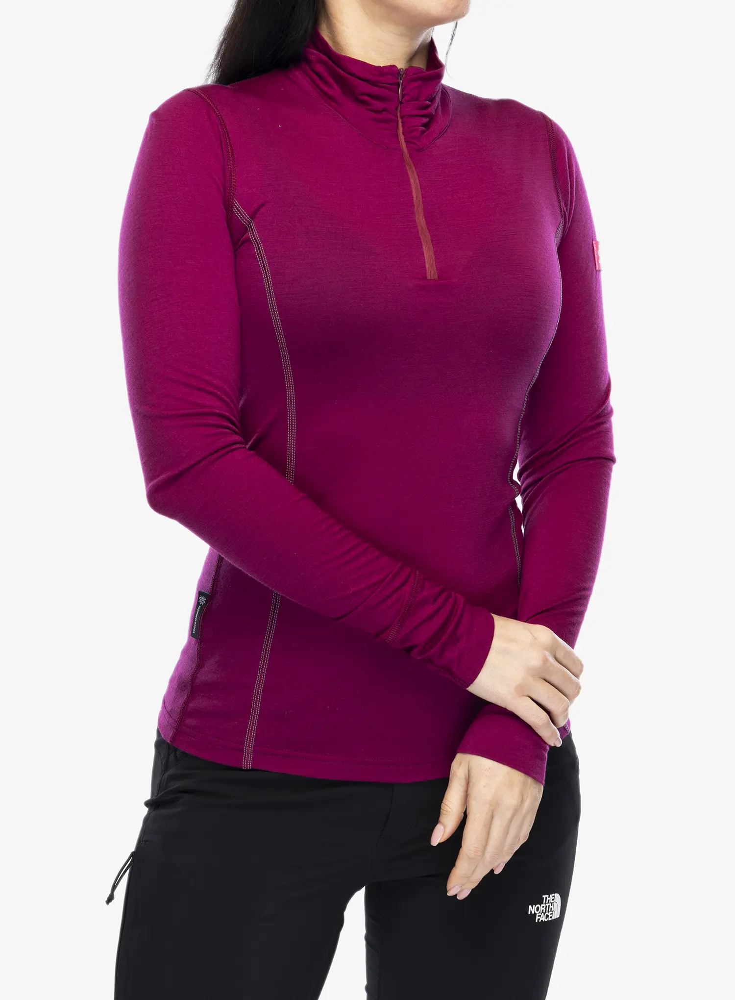 Bluza de corp femei Sensor Merino Active Tee L/S Zip - lilla