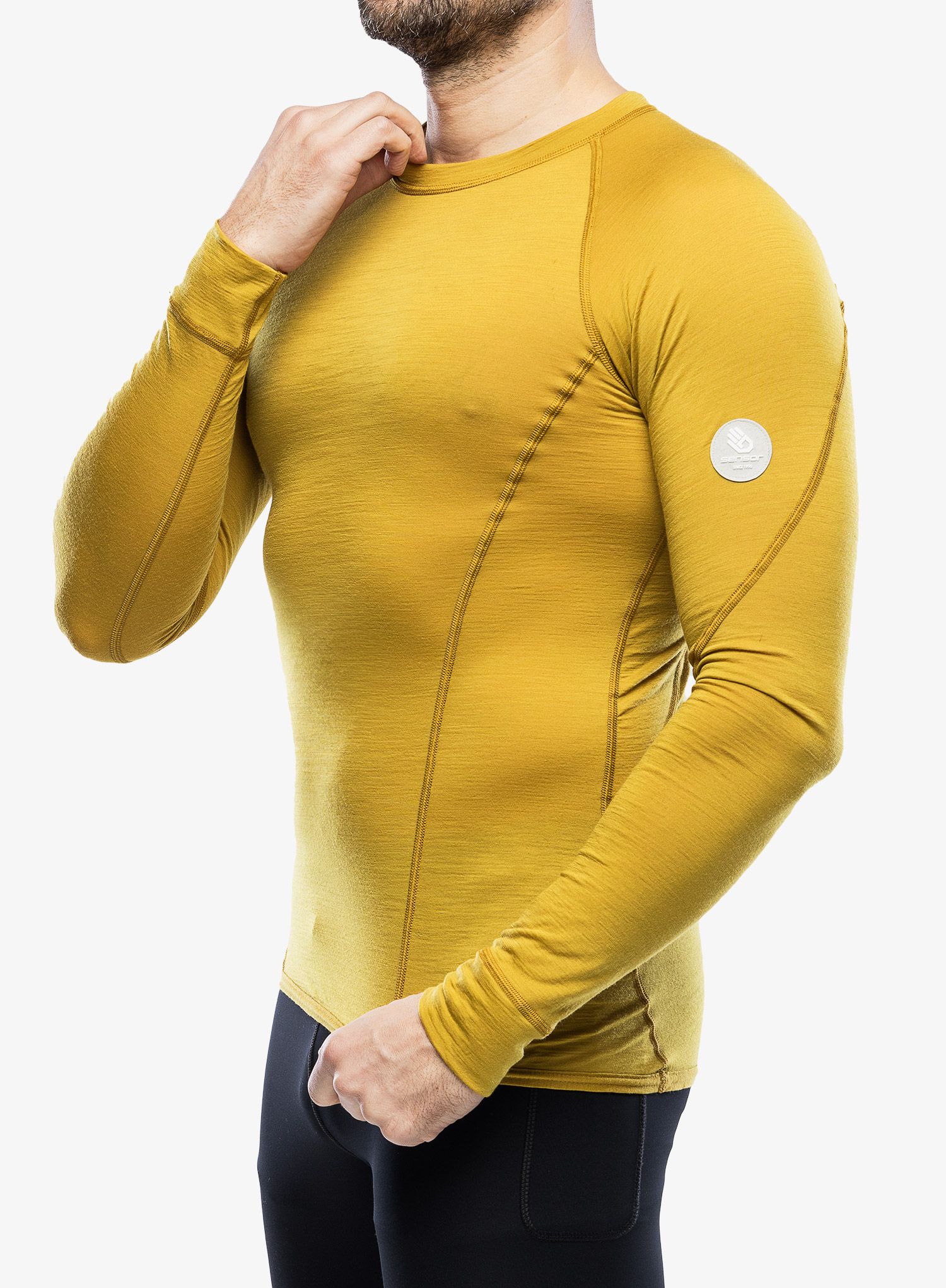 Bluza de corp barbati Sensor Merino Air Tee LS - mustard