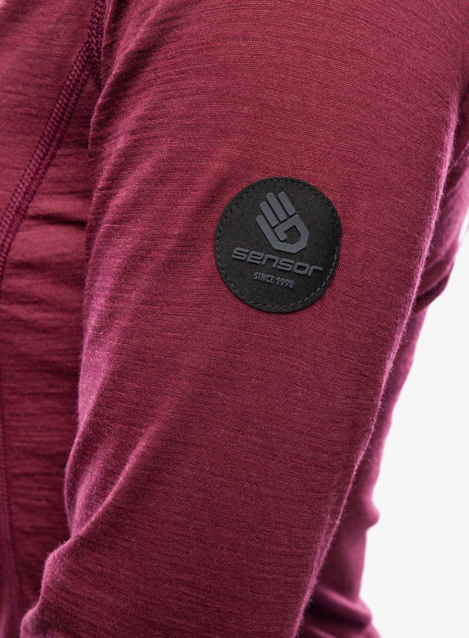 Bluza de corp femei Sensor Merino Air Tee LS - port red