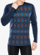 Bluza de corp SmartWool Merino 250 Baselayer Crew - deep navy paths crossed