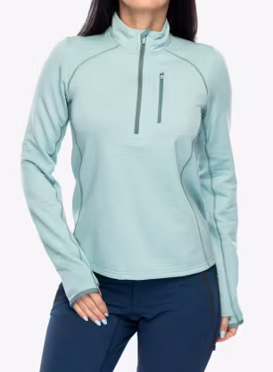 Hanorac femei Smartwool Active Fleece 1/2 Zip - arctic green