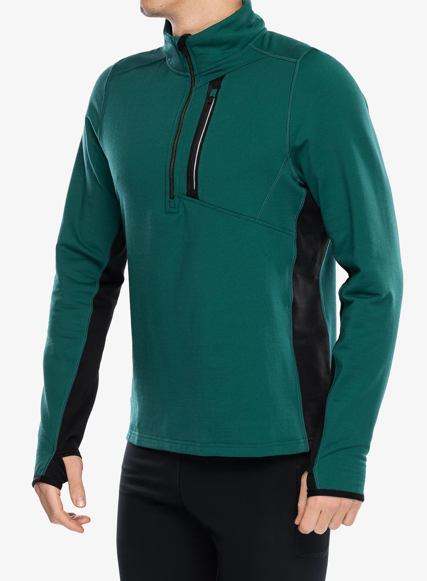 Hanorac fara gluga Smartwool Active Fleece 1/2 Zip - evergreen