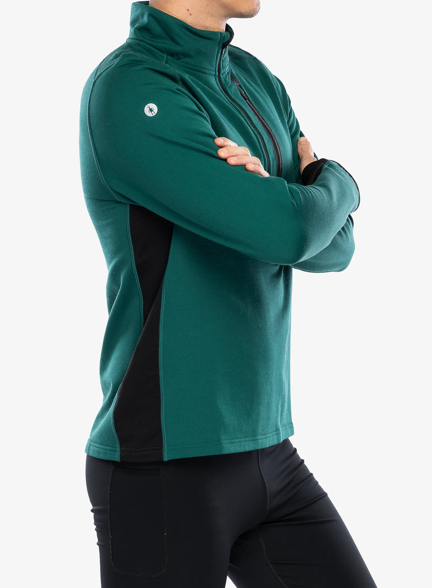 Hanorac fara gluga Smartwool Active Fleece 1/2 Zip - evergreen