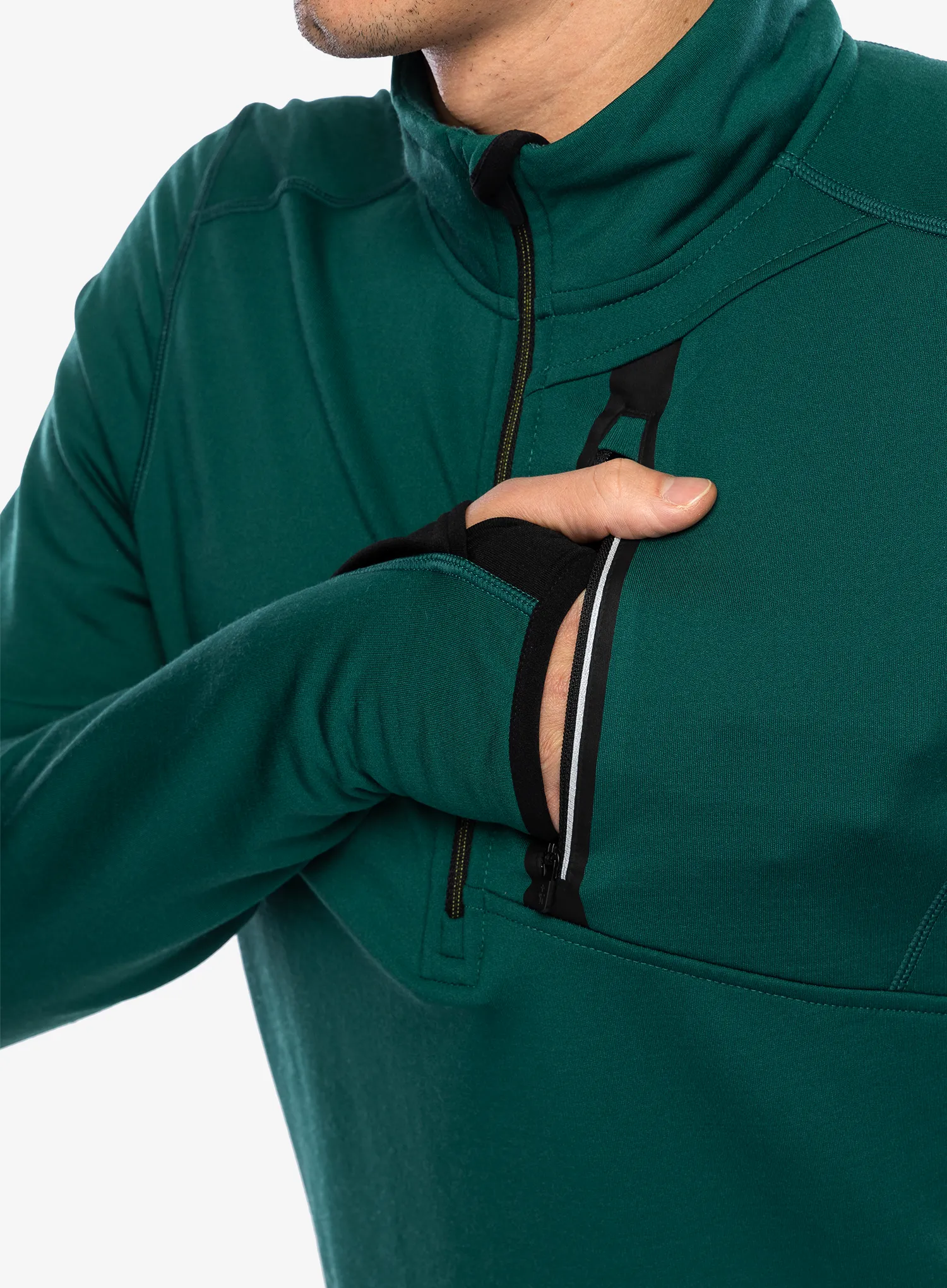 Hanorac fara gluga Smartwool Active Fleece 1/2 Zip - evergreen
