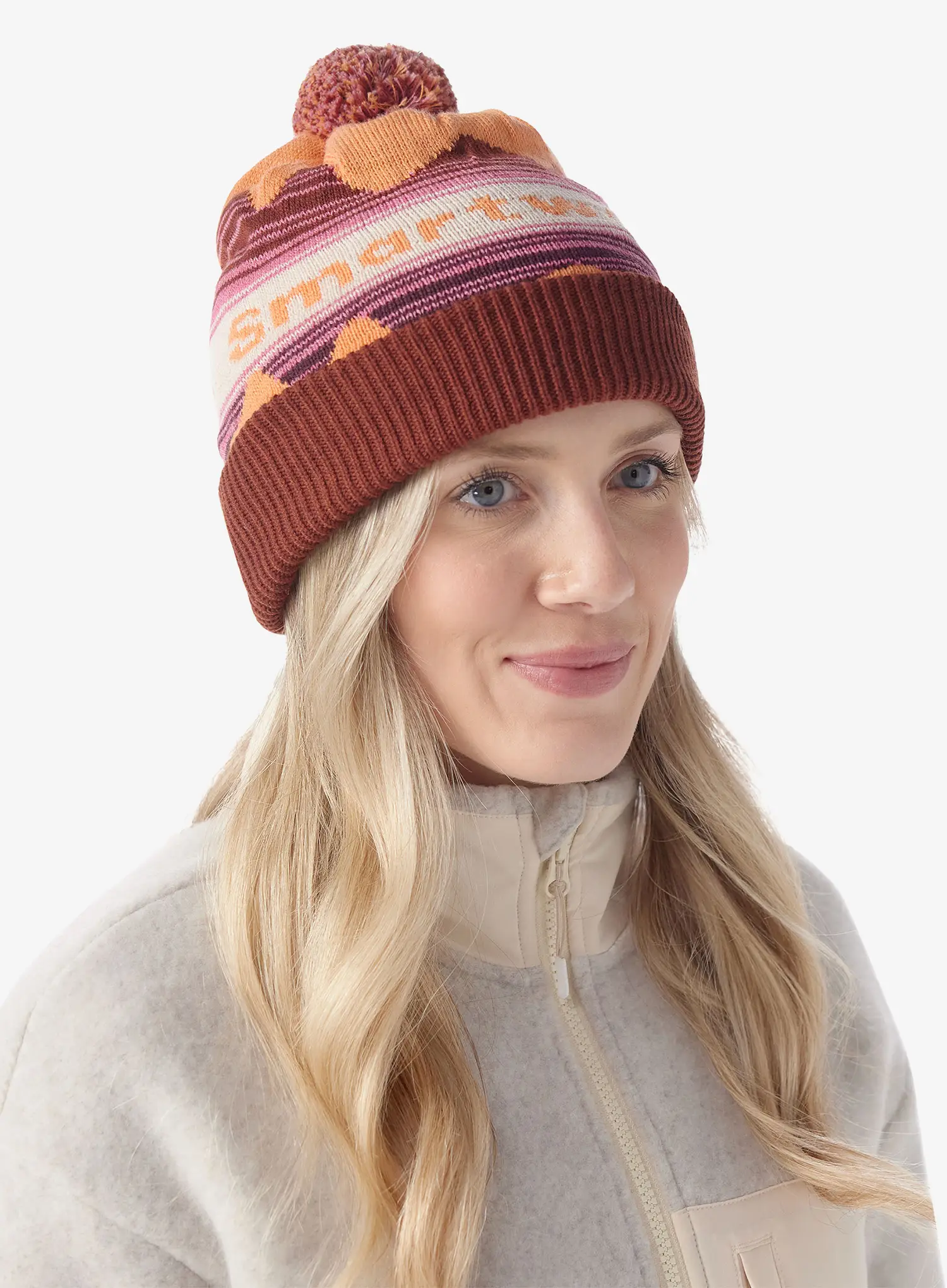 Căciulă de iarna Smartwool Knit Winter Pattern POM Beanie - apricot