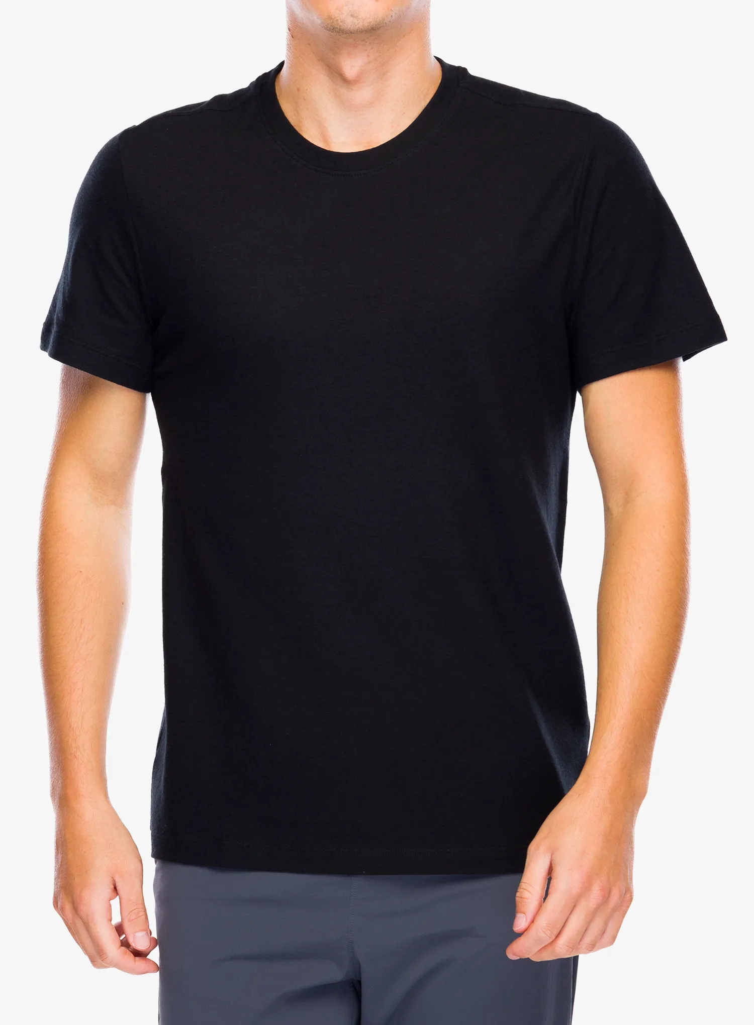 Tricou lana merinos Smartwool  Perfect Crew Tee - black