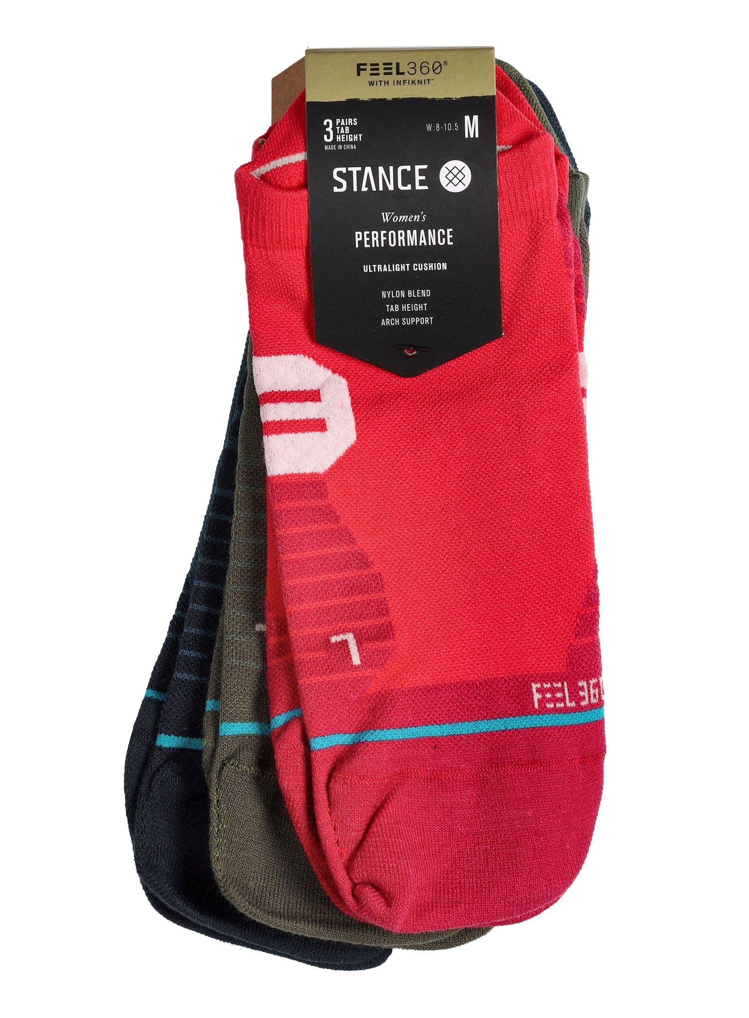 Șosete alergare Stance Get Set Tab 3 Pack - red