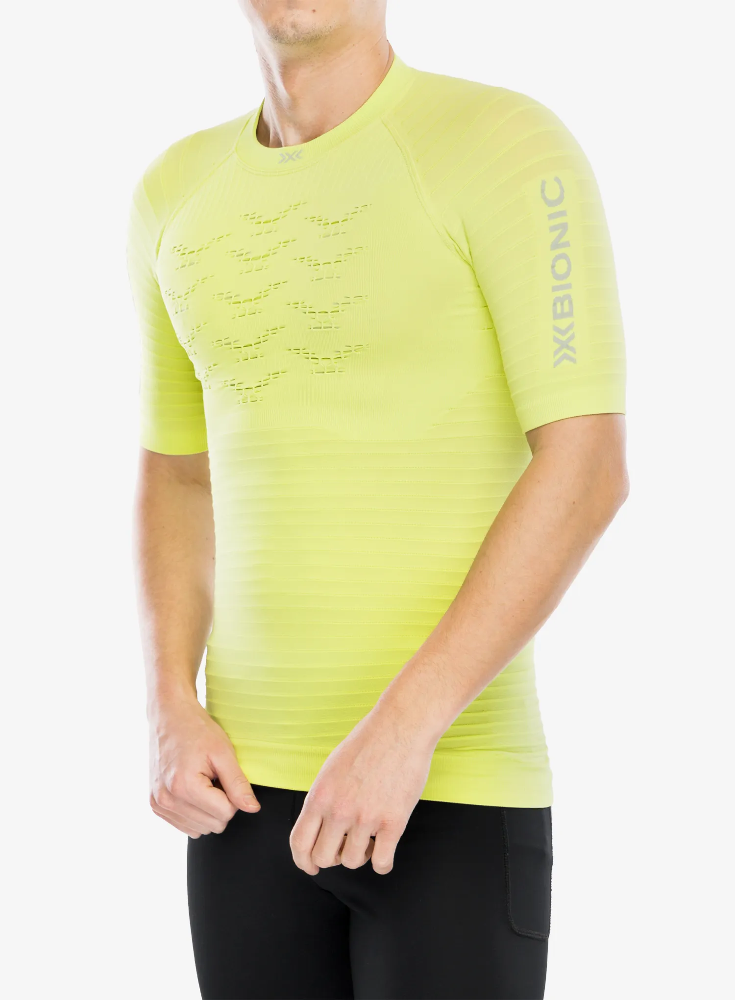 Tricou barbati X-Bionic Effektor 4.0 Run - effektor green/arctic white