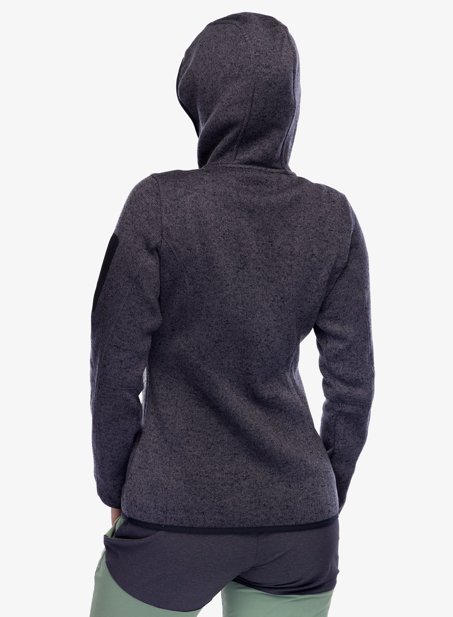 Fleece cu gluga femei CMP Londra Fix Hood Jacket Knitted - black/rose