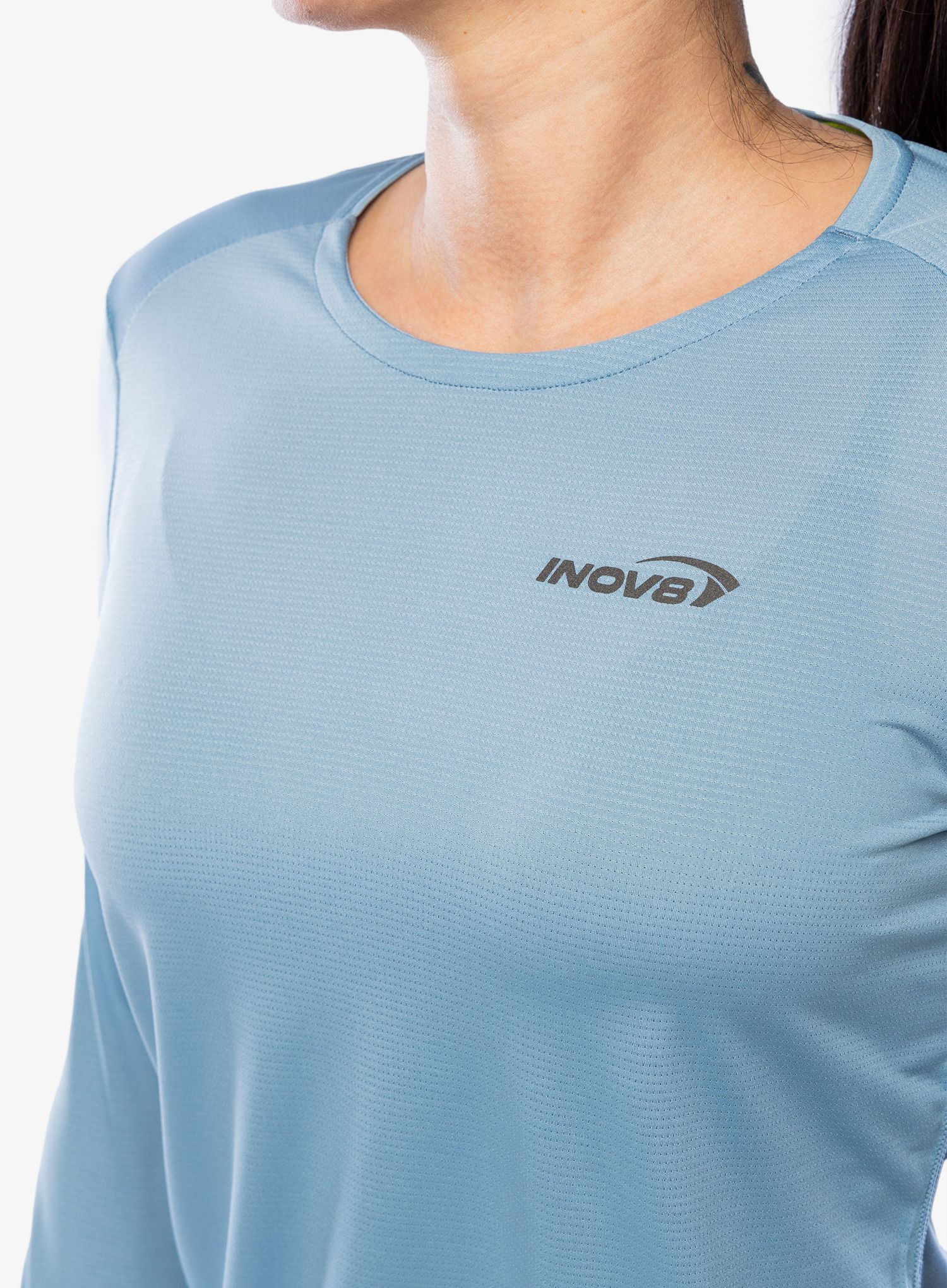 Hanorac alergare femei Inov-8 Performance Long Sleeve - blue grey/slate