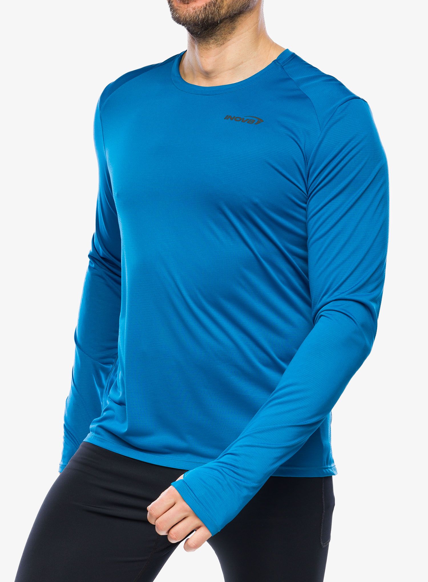 Hanorac alergare Inov-8 Performance Long Sleeve - blue/navy
