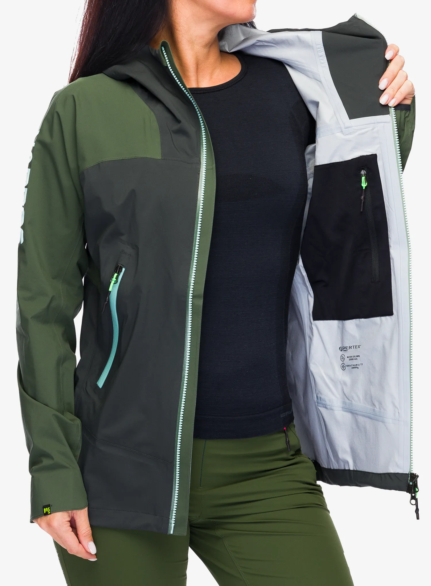 Geaca femei Karpos Valsesia Shell Jacket - black sand/thyme