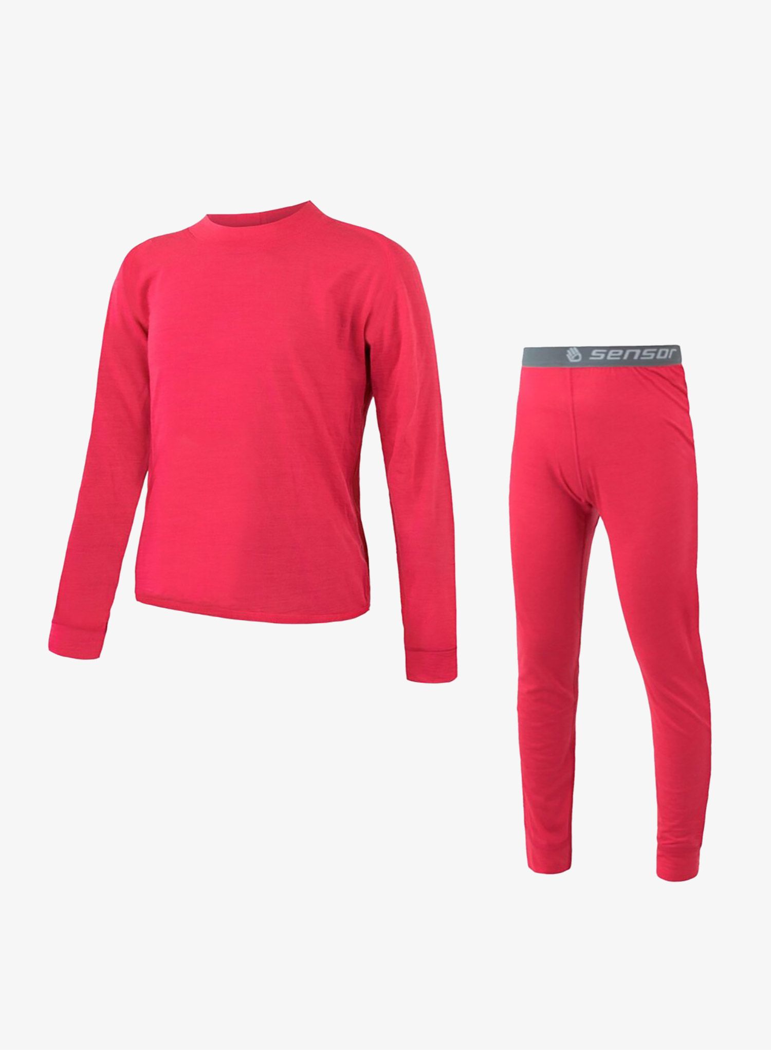 Lenjerie termoactivă pentru copii Sensor Merino Air Set Tee LS + Underpants - magenta